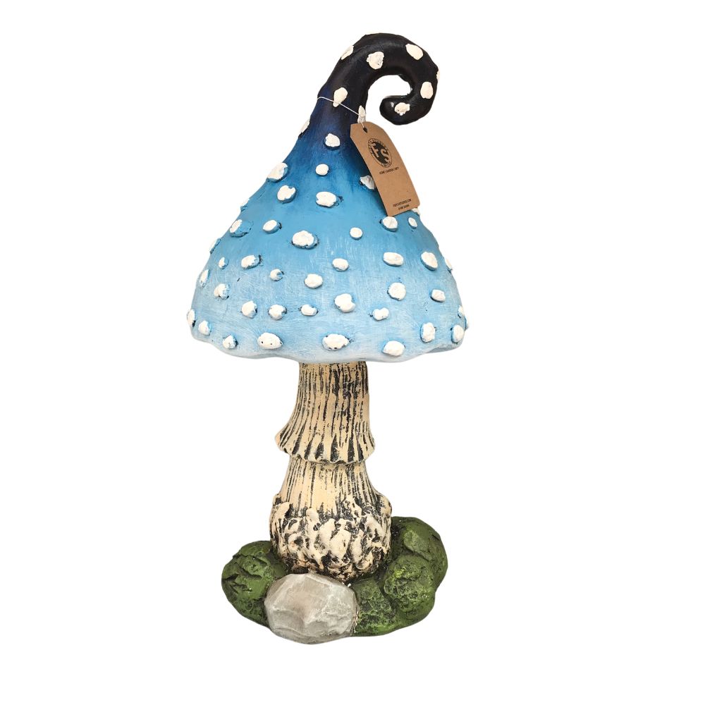 Fiesta Studios Blue Mushroom Home or Garden Décor  Colourful blue resin mushroom