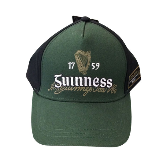 Bottle Green & Black Guinness Baseball Cap With Official Logo  - Official Guinness Merchandise - 100% Cotton - One Size - Adjustable Cap - Machine Washable