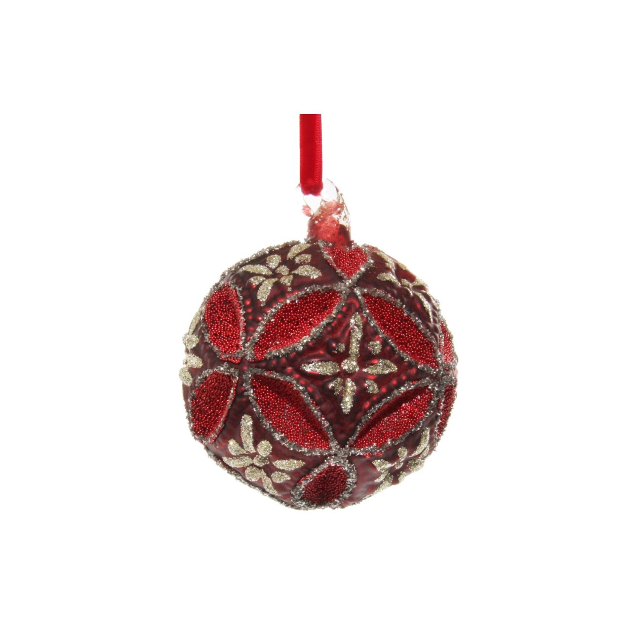 Shishi Burgundy Glass Floral Jewel Ball with Silver Glitter  Browse our beautiful range of luxury festive Christmas tree decorations, baubles & ornaments for your tree this Christmas.