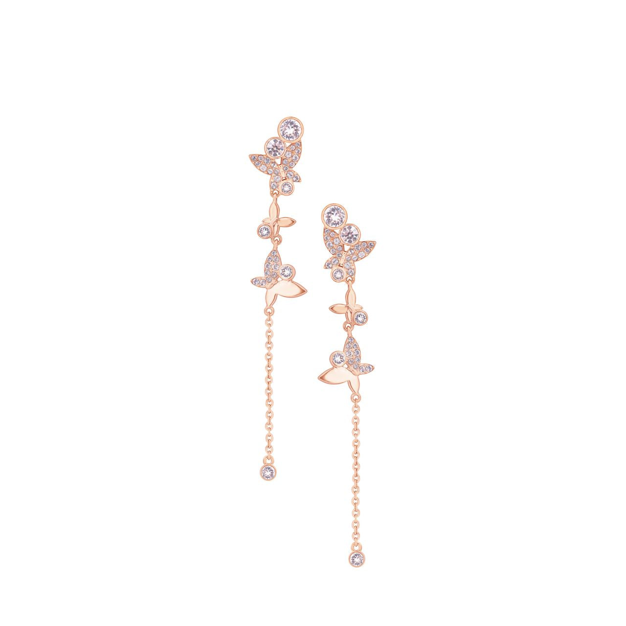 Tipperary Crystal Butterfly Rose Gold Drop Earrings  Drawing inspiration from urban garden, the Tipperary Crystal Butterfly collection transforms an icon into something modern and unexpected. Playful and elegant, this collection draws from the inherent beauty of the butterfly.