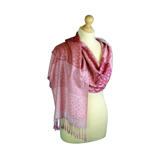 Mulligans Ireland Cathaigh Celtic Pashmina Scarf  Inis Cathaigh or Scattery Island lies in the Shannon Estuary, off the coast of Kilrush, County Clare. The island was founded by St. Senan (Senán mac Geircinn), a prominent sixth century Munster saint. he was renowned for his sanctity and miracles. 