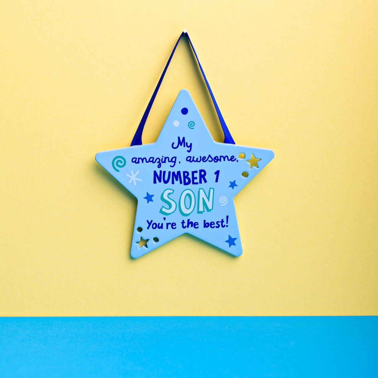 Cheerful Star Hanging Plaque - Son  Want to cheer someone up? Then why not gift the 'Son' in your life this bright, uplifting and CHEERFUL Star plaque.
