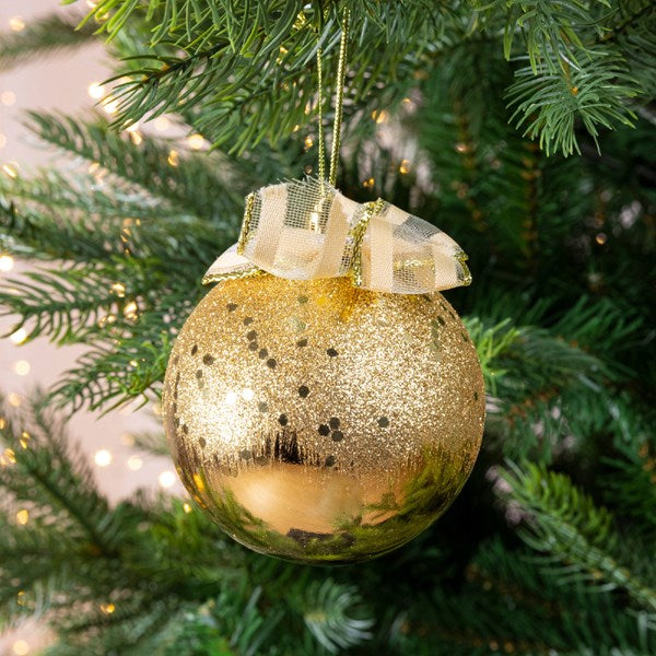 Kaemingk Christmas Bauble Gold Glitter Hanging Ornament  Gold Glitter Shatterproof Christmas Shiny Bauble Christmas Tree Ornament  Kaemingk surprises Christmas lovers all over the world with thousands of new innovative items each year.