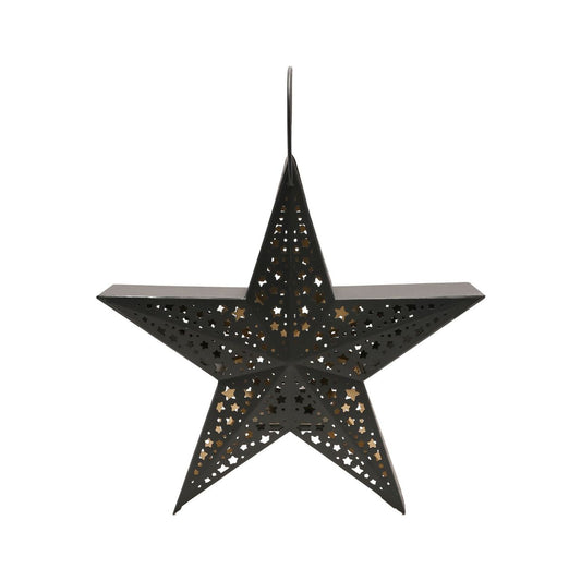 Black Star Christmas Lantern Medium  A medium black star lantern.  This enchanting lantern glistens with festive charm throughout the Christmas period.