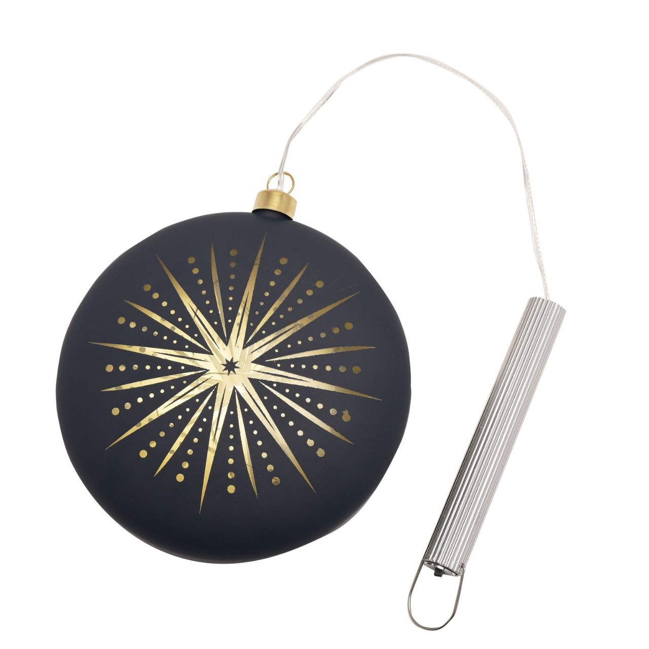 Celestial Blue Christmas  LED Hanging Light Decoration  A celestial blue LED round hanging light decoration by THE SEASONAL GIFT CO®.  This celestial decoration takes inspiration from the stars as it shines brightly for all to admire.