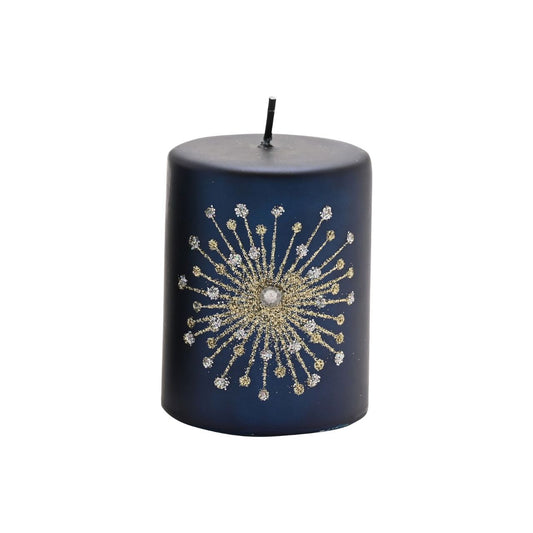 Celestial Starburst Pillar Christmas Candle  Starburst celestial pillar candle by THE SEASONAL GIFT CO®.  These glistening candles will help to create a magical Winter Wonderland at home this festive period.