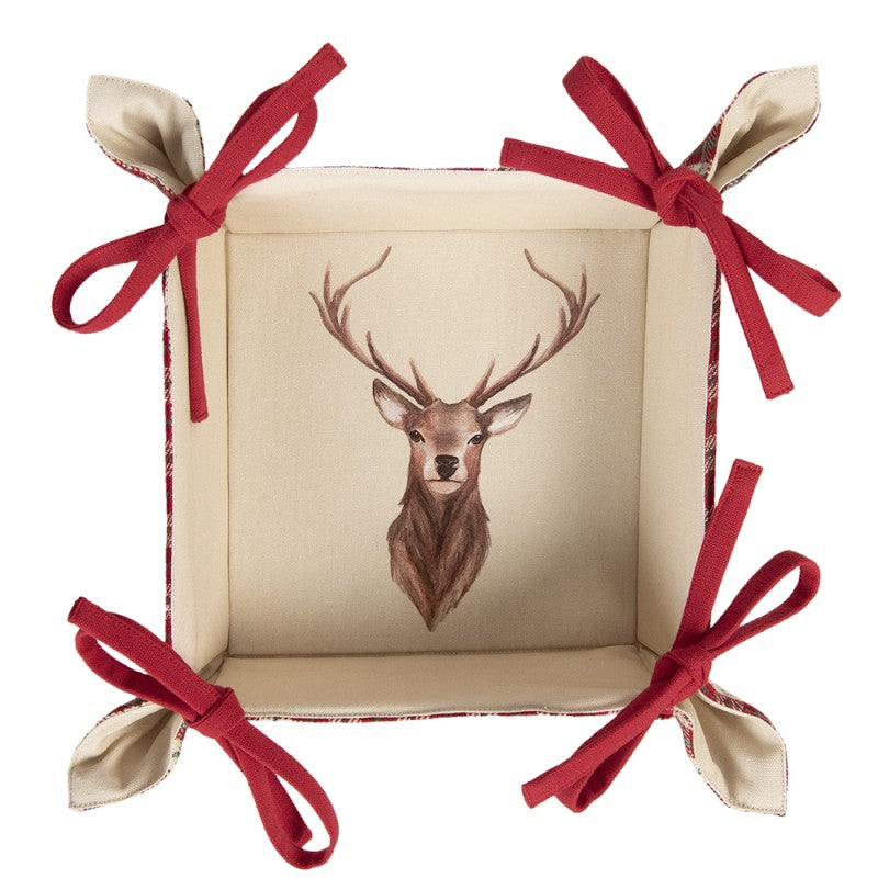 Clayre & Eef Christmas Country Style Square Bread Basket