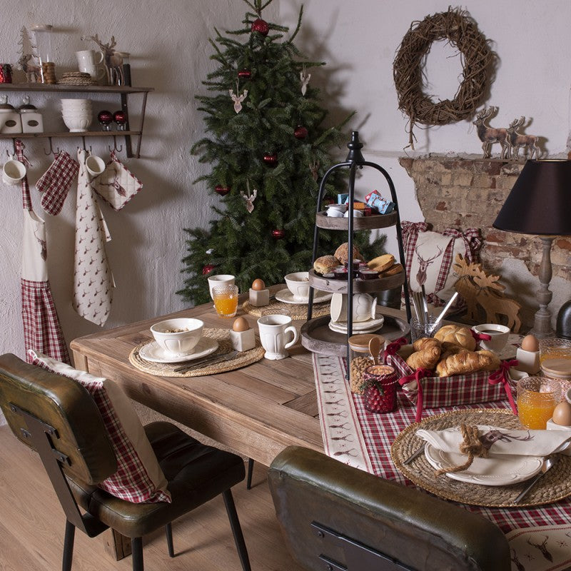 Clayre & Eef Christmas Country Style Square Bread Basket
