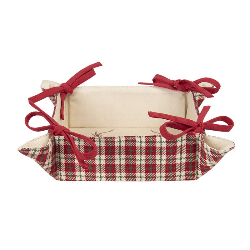 Clayre & Eef Christmas Country Style Square Bread Basket