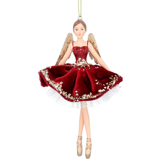 Gisela Graham Lux Burgundy Velvet Fairy Christmas Hanging Ornaments  Browse our beautiful range of luxury Christmas tree decorations, baubles & ornaments for your tree this Christmas.