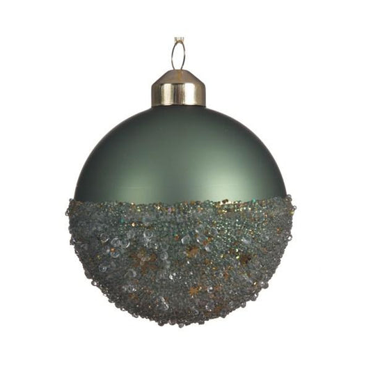 Kaemingk Glass Baubles Glitter Ballotine Snowflake - Sage Green  Kaemingk surprises Christmas lovers all over the world with thousands of new innovative items each year. They specialises in beautifully detailed Christmas Ornaments and holiday seasonal decor. The catchy collections are contemporary, attractive and of high quality.