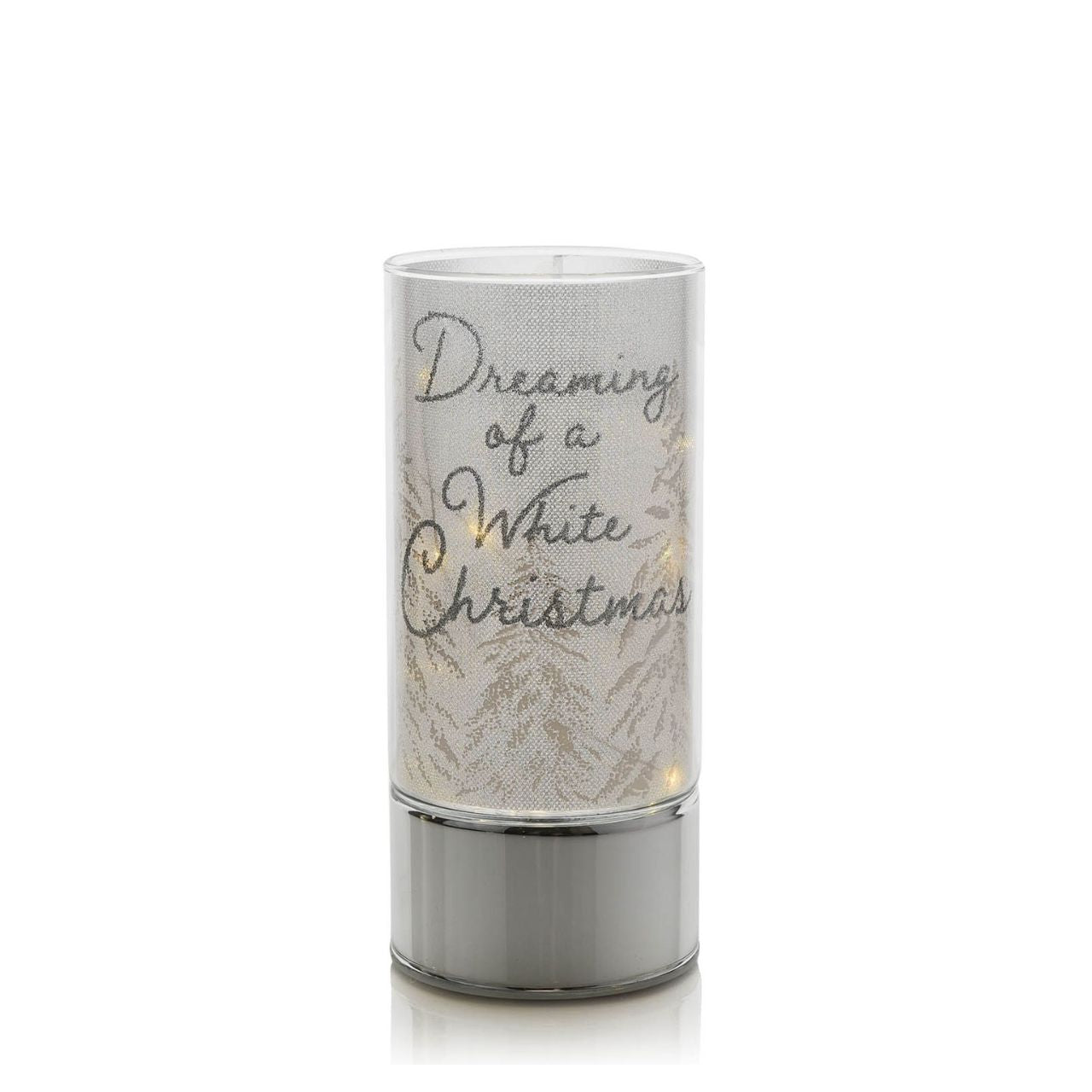 Glass LED Tube Light - Dreaming of a White Christmas 20cm  A unique way to welcome some light into your home this Christmas, this glass LED tube light features a delightful 'Dreaming of a White Christmas' design that is sure to impress your friends and family.