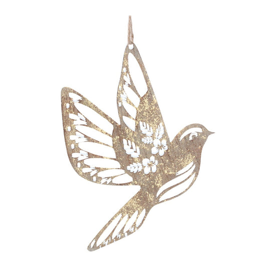 Gisela Graham Metal Christmas Gold Flying Bird Hanging Ornament  Browse our beautiful range of luxury Christmas tree decorations, baubles & ornaments for your tree this Christmas.