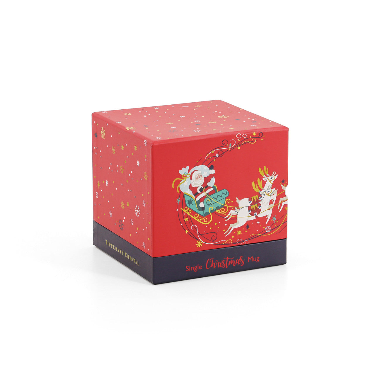 Tipperary Crystal Single Christmas Mug - Santa on Sleigh - NEW 2022  Gather your loved ones for a holiday celebration to remember. Our Christmas Tableware is made to bring festive happiness to lunch, dinner and every meal in between. Tipperary wishes to make these moments even more magical