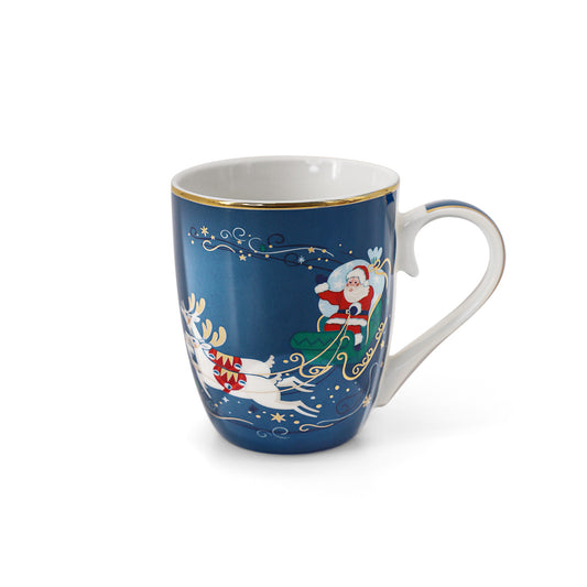 Tipperary Crystal Single Christmas Mug - Santa on Sleigh - NEW 2022  Gather your loved ones for a holiday celebration to remember. Our Christmas Tableware is made to bring festive happiness to lunch, dinner and every meal in between. Tipperary wishes to make these moments even more magical