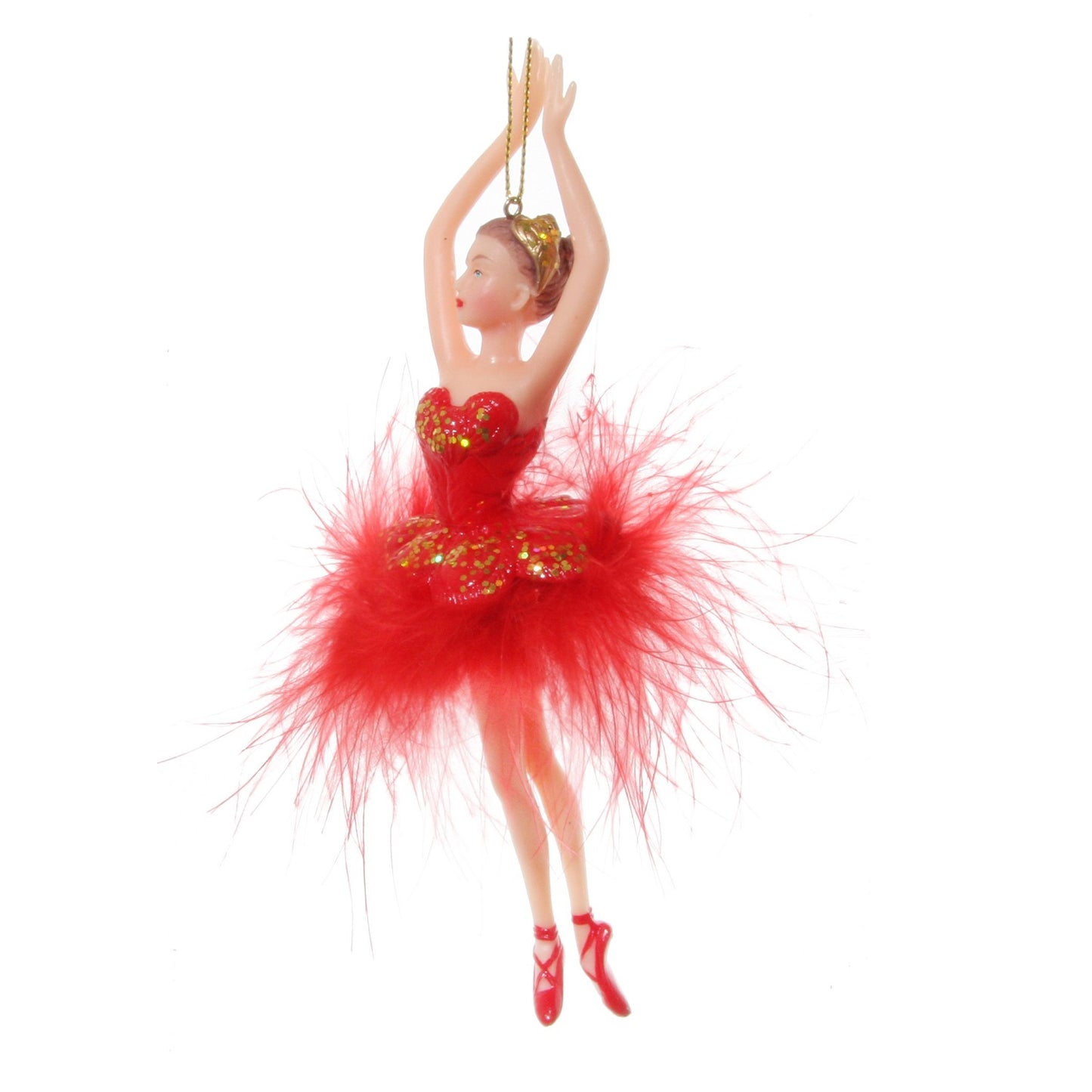 Ballerina Red Feather Tutu Christmas Hanging Ornament - En Point  Browse our beautiful range of luxury festive Christmas tree decorations, baubles & ornaments for your tree this christmas.