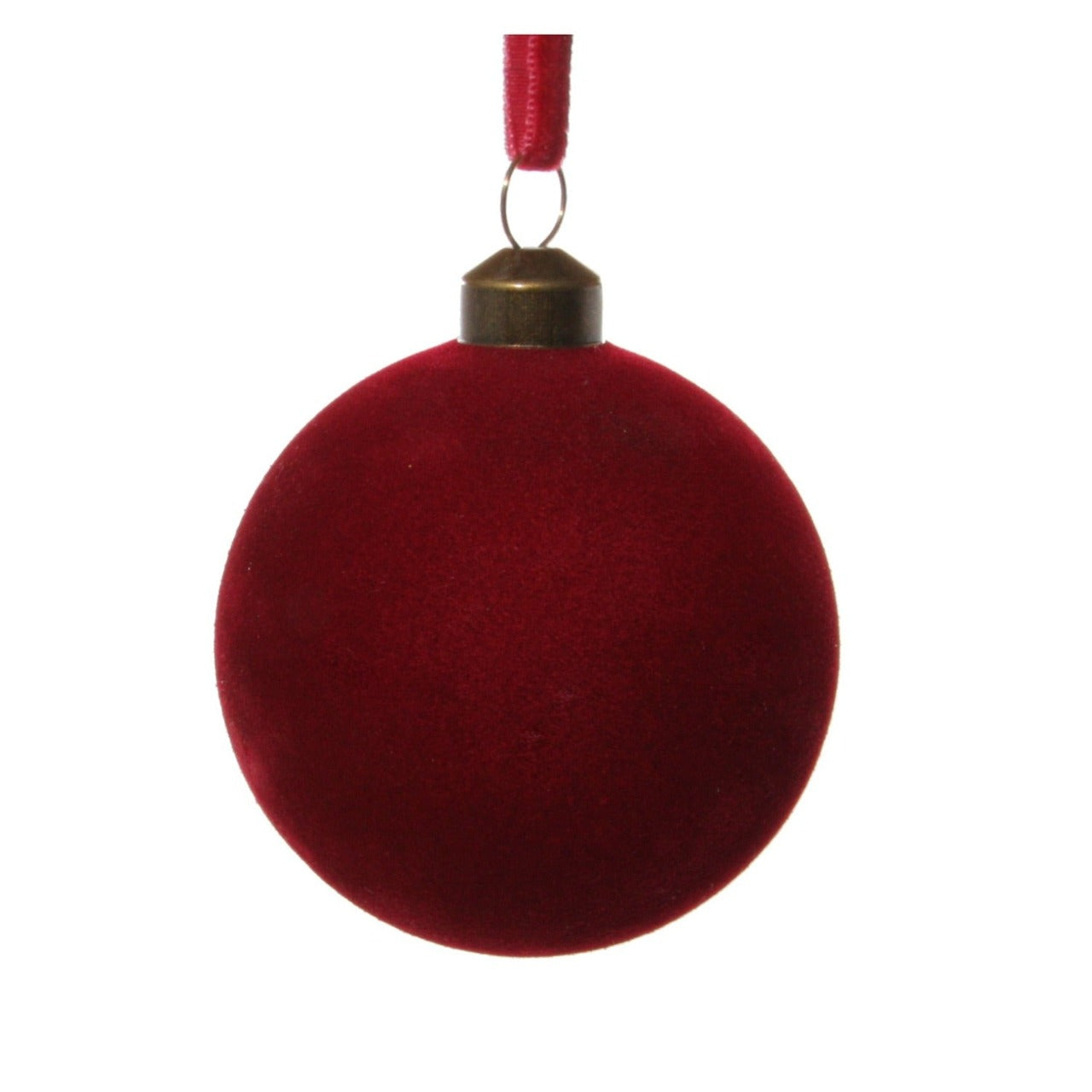 Shishi Burgundy Velvet Glass Bauble Christmas Hanging Ornament