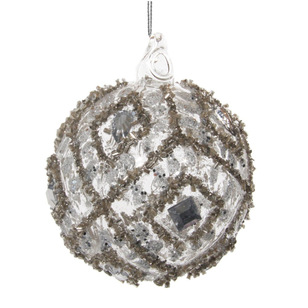 Shishi Clear Glass Bauble with Silver Gems Hanging Ornament Set of 6  Browse our beautiful range of luxury festive Christmas tree decorations, baubles & ornaments for your tree this Christmas.