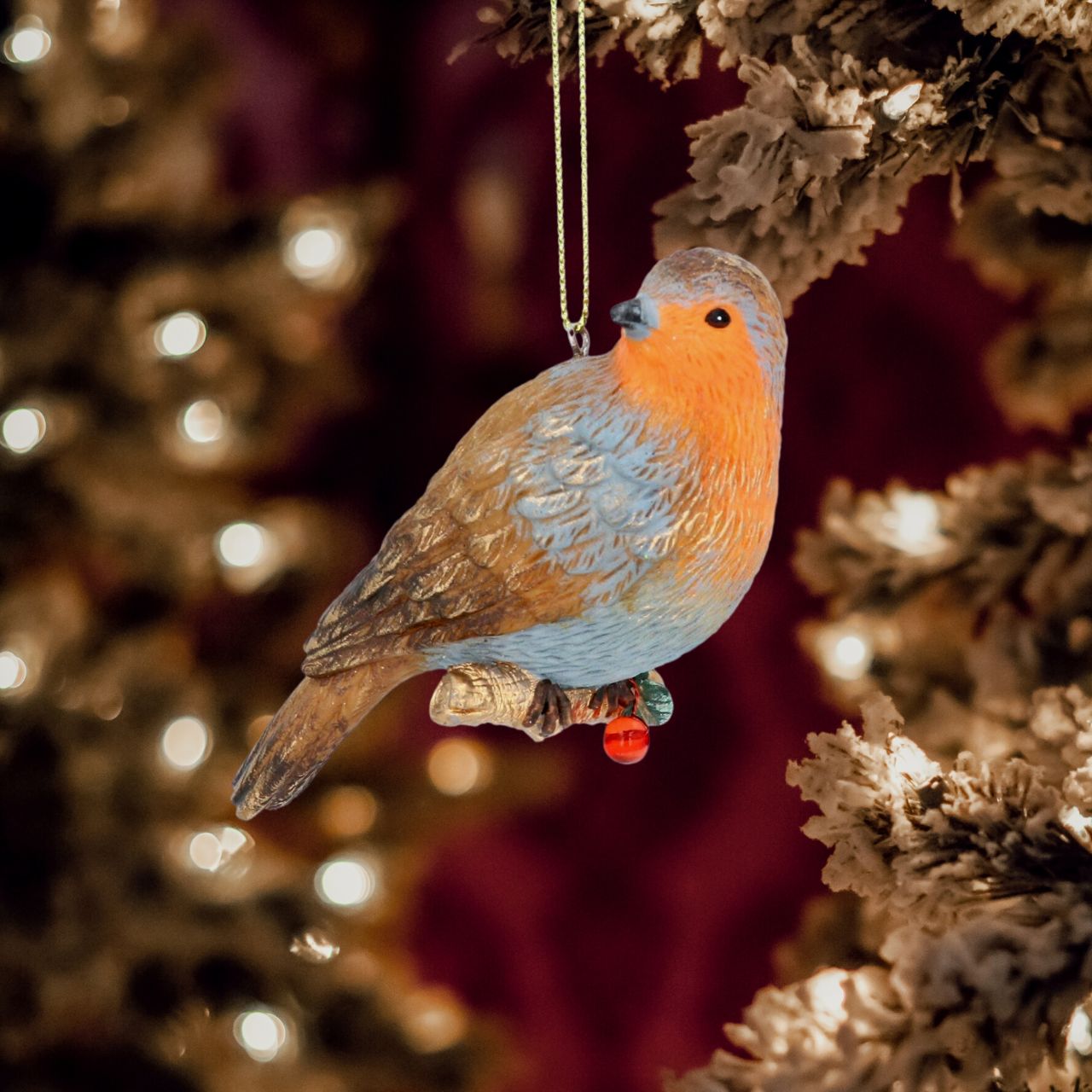 Gisela Graham Robin on Twig Christmas Hanging Ornament  Browse our beautiful range of luxury Christmas tree decorations, baubles & ornaments for your tree this Christmas.