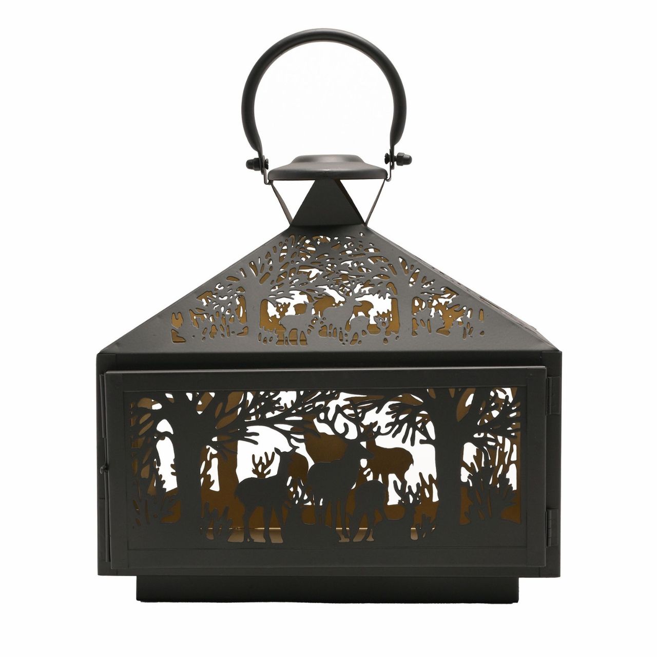 Stag Silhouette Christmas Lantern Rectangular  A rectangular stag silhouette lantern.  This enchanting lantern glistens with festive charm throughout the Christmas period.