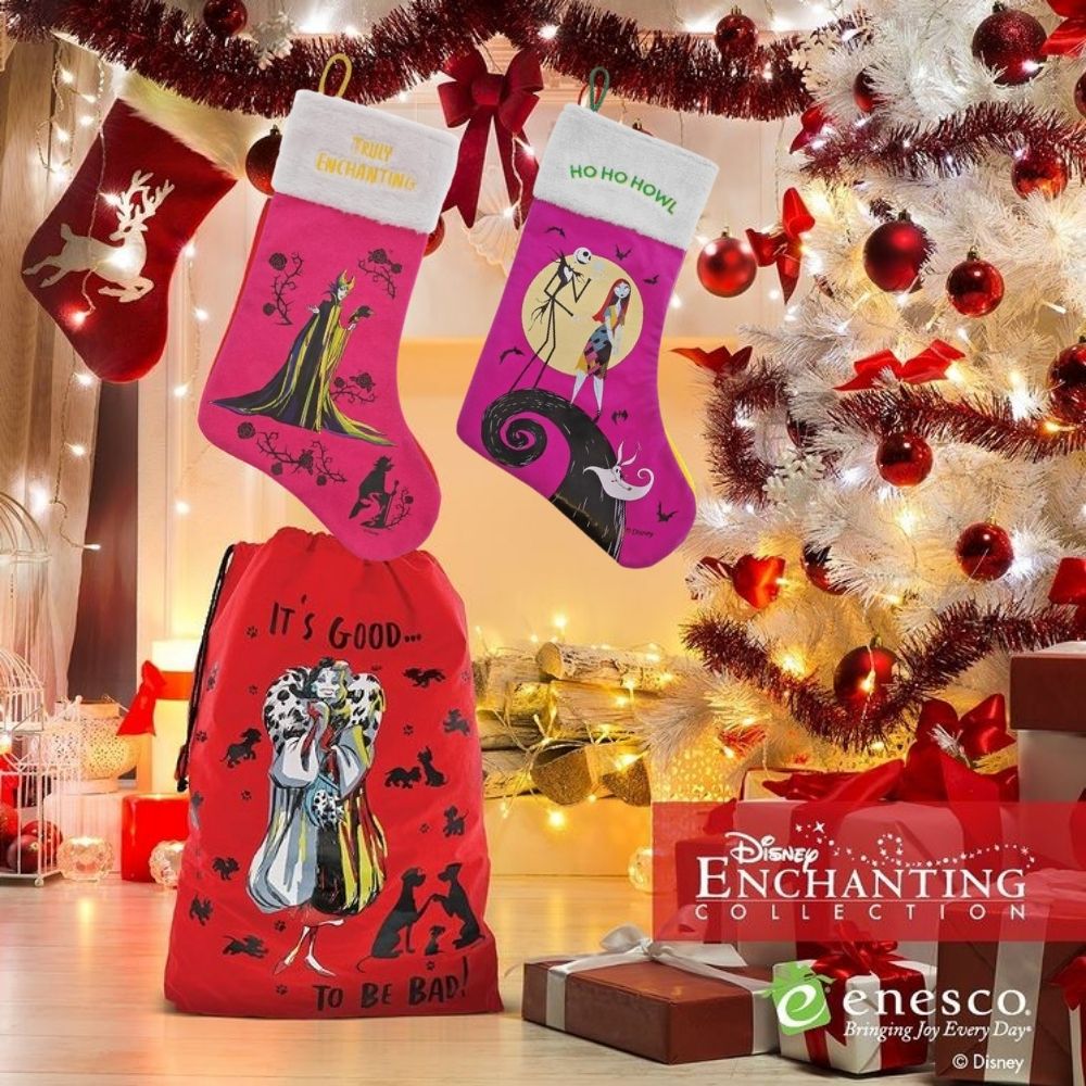 Disney Truly Enchanting Maleficent Christmas Stocking  We have just the gift to make this Christmas extra wicked| Vibrant colours and villainous artwork create this wickedly eye-catching Maleficent stocking, perfect for hanging in any Villain fan's home.