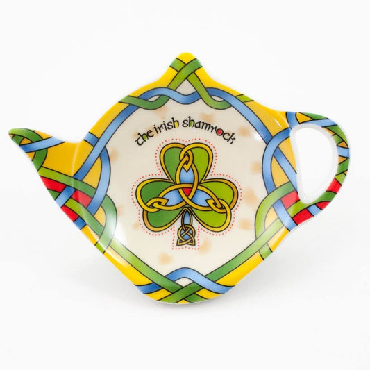 Clara Irish Weave Shamrock Tea Bag Holder  This Irish shamrock teabag holder was inspired by 9th century ancient Celtic manuscripts which would have been painted by monks onto vellum or calf skin. 