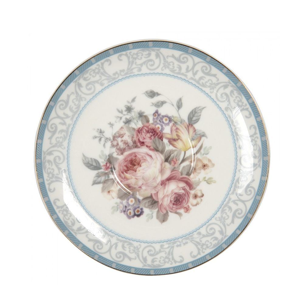 Clayre & Eef Classic White Blue Porcelain Flowers Cup and Saucer  This Country Style White Blue Porcelain Flowers Cup and Saucer comes from Clayre & Eef, renowned for their high-quality materials and elegant yet unique design.
