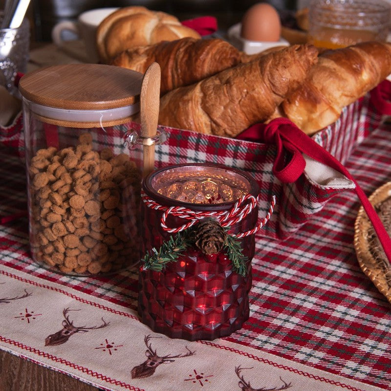 Clayre & Eef Christmas Country Style Square Bread Basket