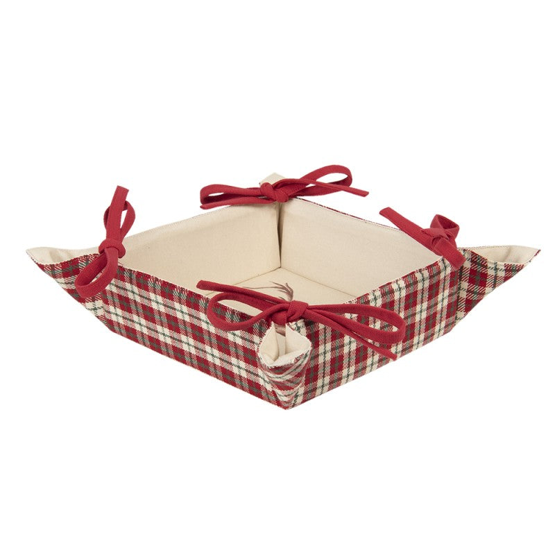 Clayre & Eef Christmas Country Style Square Bread Basket