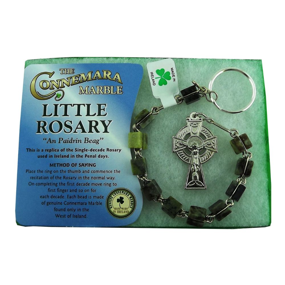 J.C. Walsh & Sons Connemara Marble An Paidrin Beag Single Decade Rosary