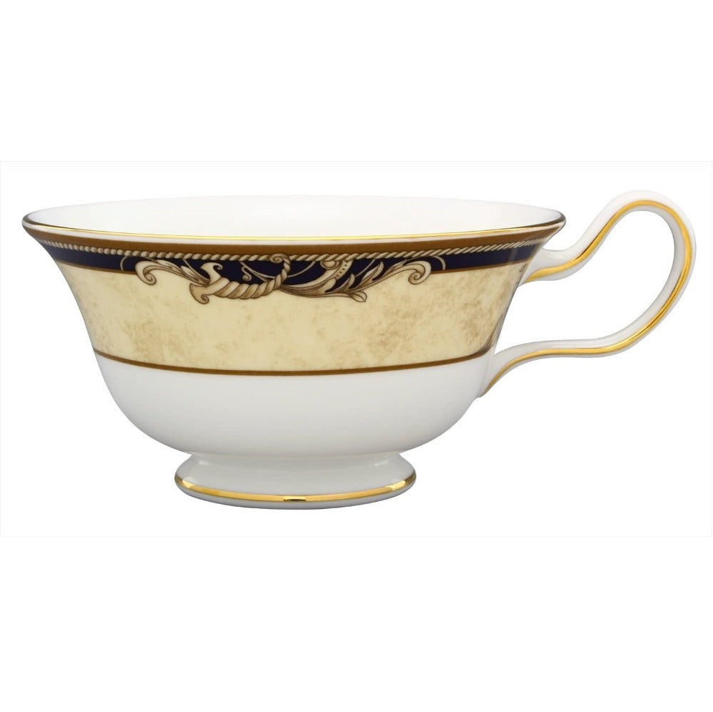 Cornucopia Teacup Peony by Wedgwood  Wedgwood Cornucopia is inspired by the mythical 'Horn of Plenty,' and is characterized by designs featuring legendary creatures like unicorns and satyrs.