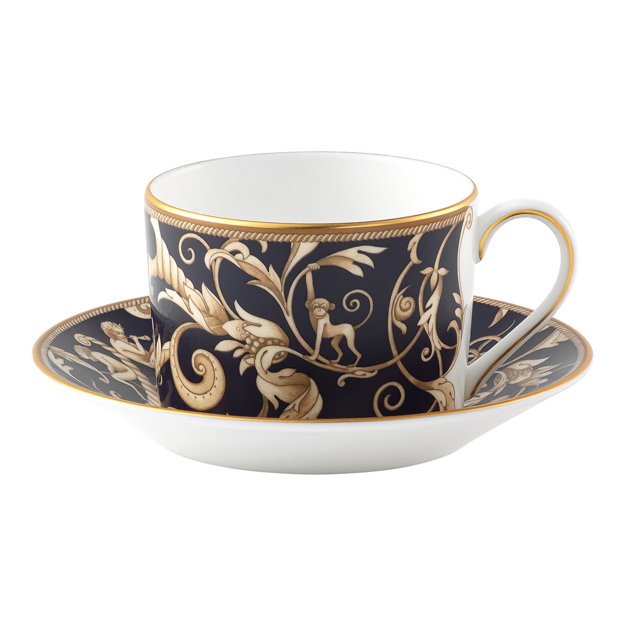 Wedgwood Cornucopia Teacup & Saucer  Make a bold style statement at your morning coffee or afternoon tea break with this Cornucopia Accent Teacup. Perfect when paired with the tea saucer, this duo makes a stylish gift for a loved one (or for yourself). 