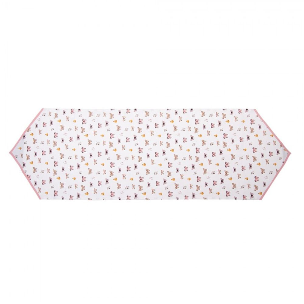 Clayre & Eef Beige Pink Cotton Table Runner Butterflies 50 x 160 cm  Beautiful, decorative, colourful cotton table runner, with a pattern of butterflies, in a romantic style. Tablecloth  When we think of the Summer, we think of colourful butterflies. This cute and very extensive collection features a pattern with a range of different and cheerful butterflies.