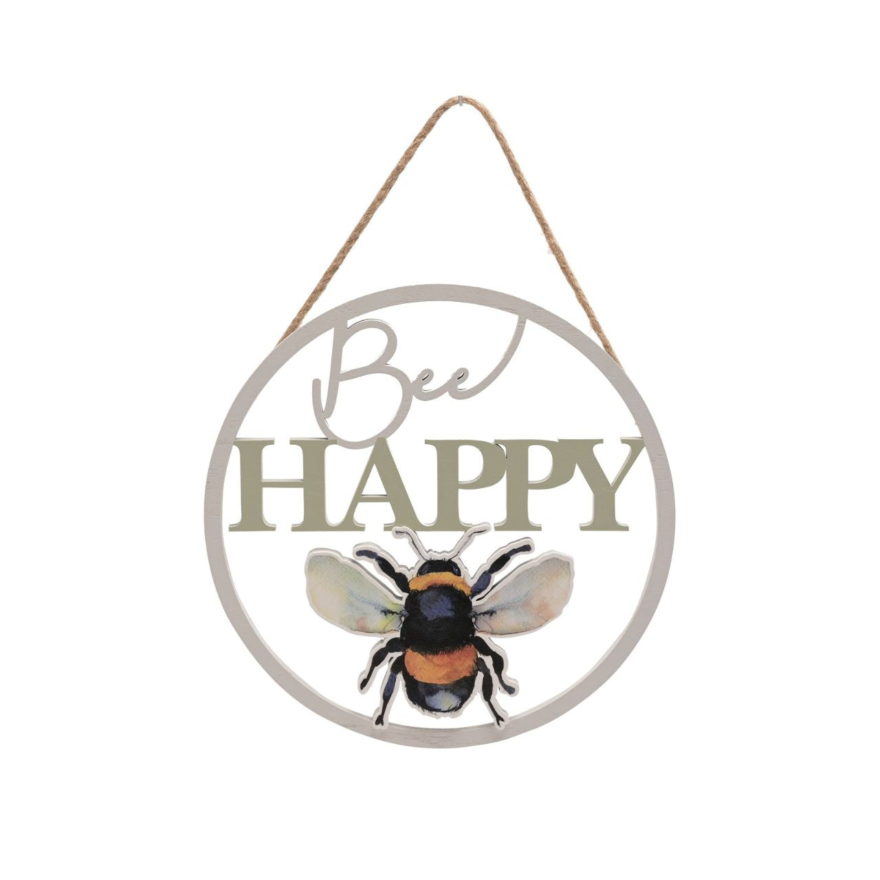 Country Living Cut-Out Sign "Bee Happy"  A Bee Happy cut-out sign by COUNTRY LIVING®.  This affectionately designed sign uses the joy of nature to provide daily inspiration at home.