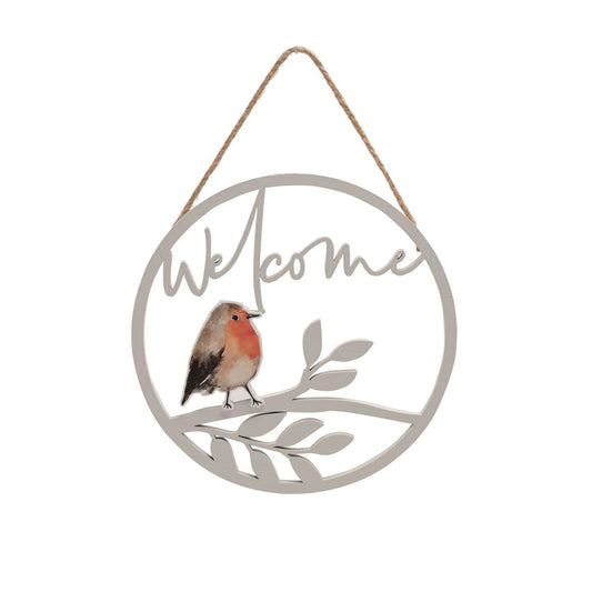 Country Living Cut-Out Sign "Welcome"  A Welcome cut-out sign by COUNTRY LIVING®.  This affectionately designed sign uses the joy of nature to provide a warm welcome message to guests.