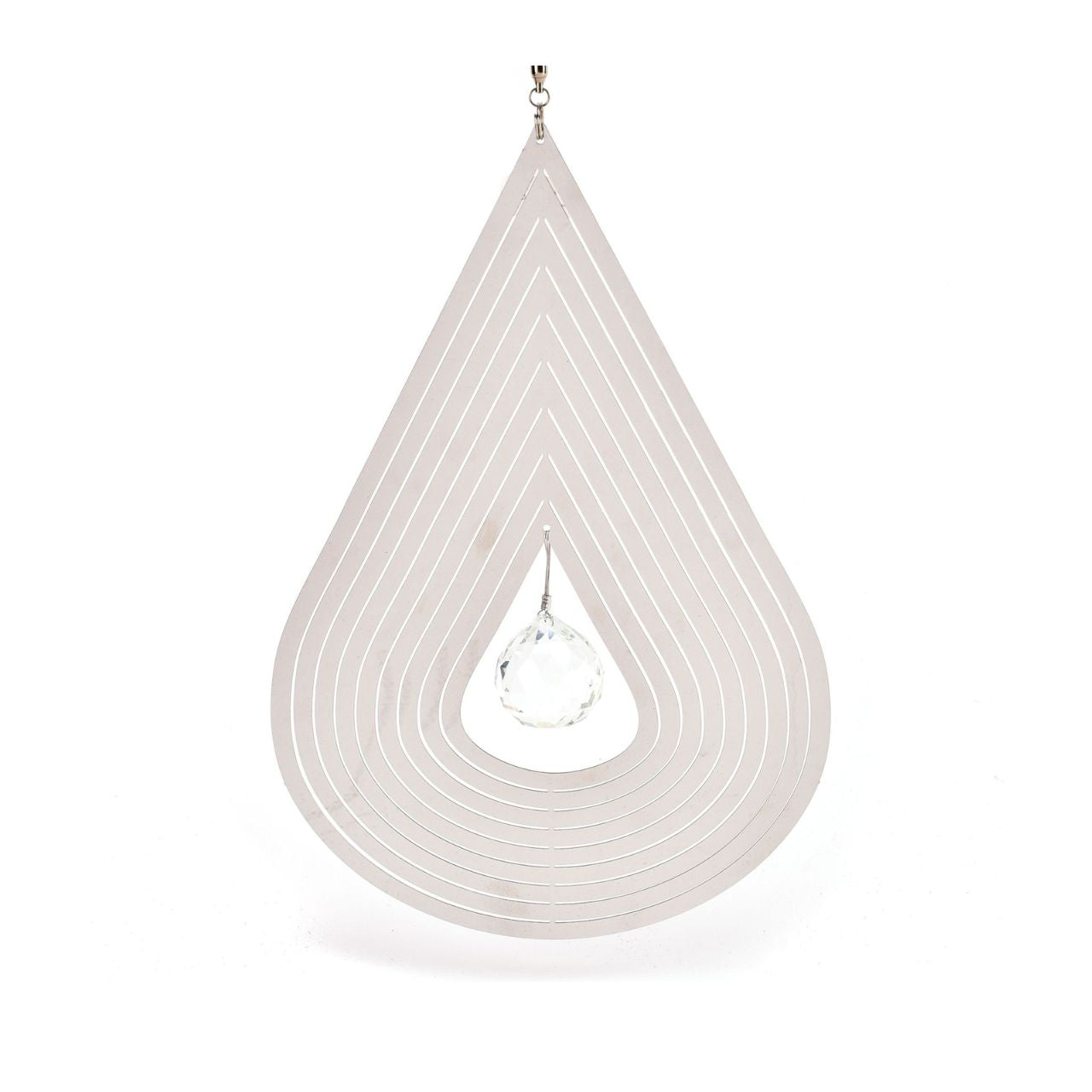 Suncatcher Country Living Teardrop Garden Spinner  A charming silver metal wind spinner perfect for hanging from a tree or in a window. From The Collection by Country Living - gift, garden and home bringing you closer to the Great British outdoors.