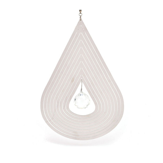 Suncatcher Country Living Teardrop Garden Spinner  A charming silver metal wind spinner perfect for hanging from a tree or in a window. From The Collection by Country Living - gift, garden and home bringing you closer to the Great British outdoors.
