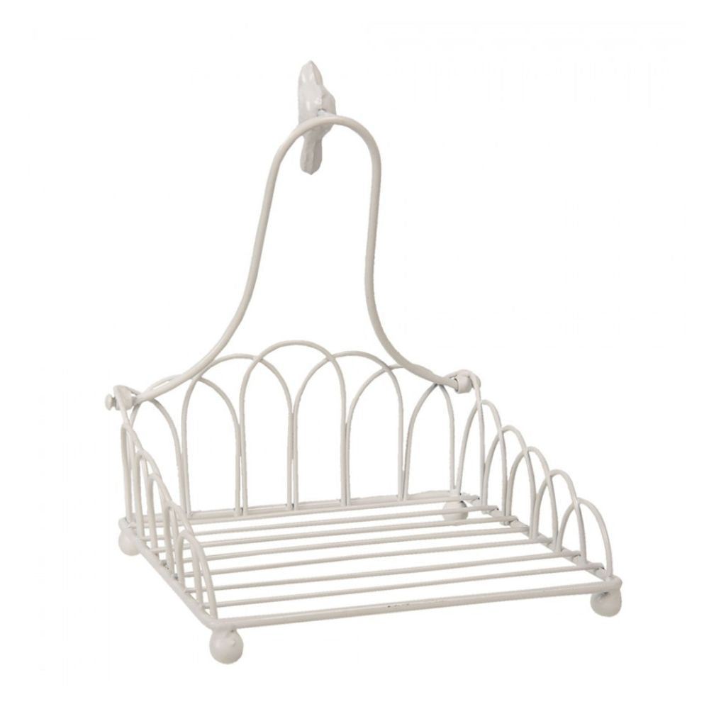 Clayre & Eef Country Style Metal Napkin Holder White