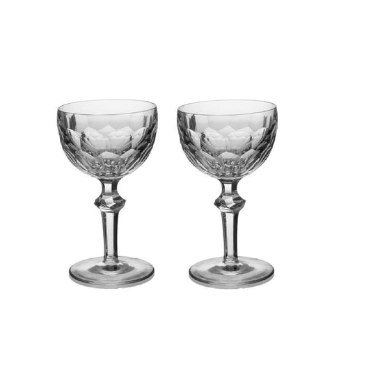 Waterford Crystal Curraghmore Cocktail Pair  Curraghmore is inspired by the stately manor house in Curraghmore and features elegant crystal cuts that add a brilliant touch to any table.