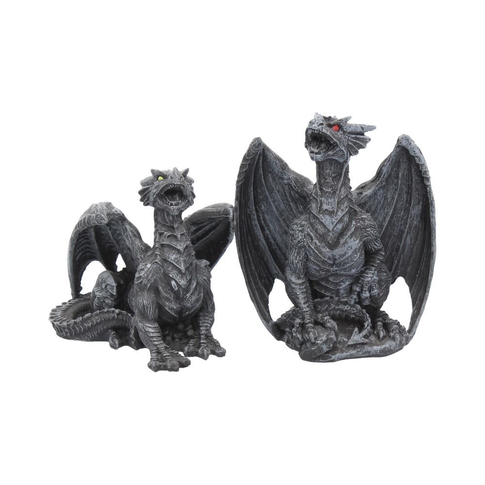 Nemesis Now Dark Fury Obsidian Dragon Figurines 