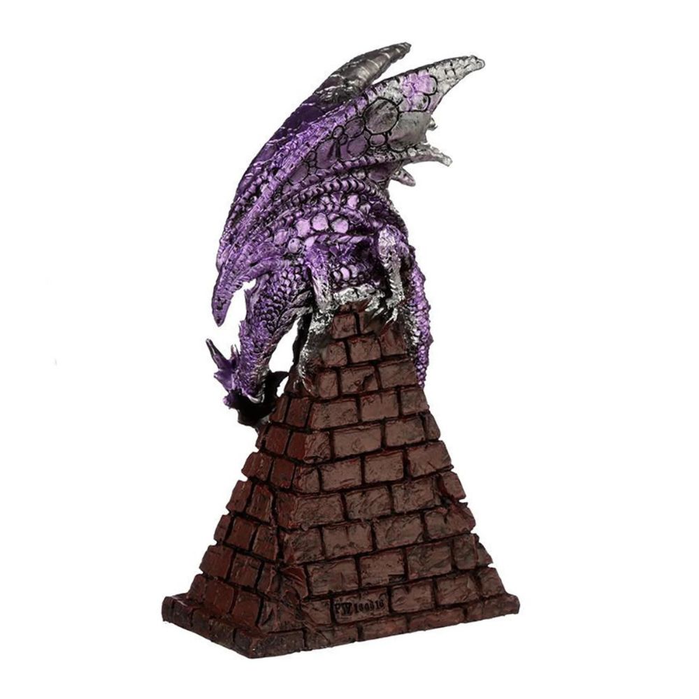 Dark Legends Dragon Stained Glass Window LED Dragon - Purple