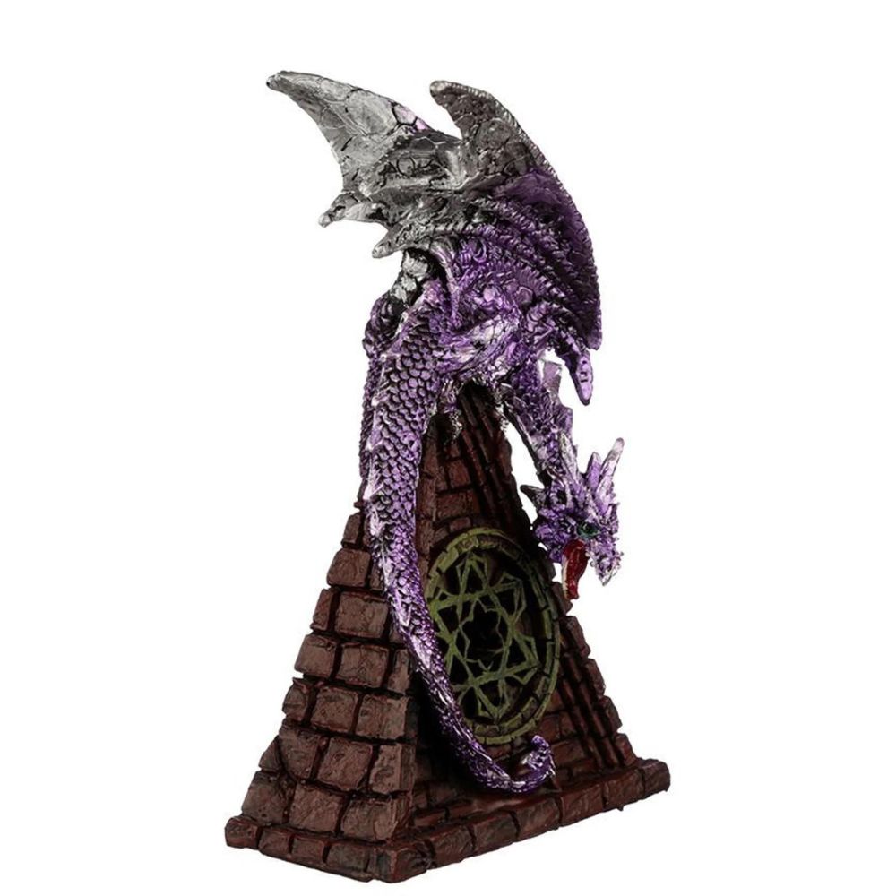 Dark Legends Dragon Stained Glass Window LED Dragon - Purple