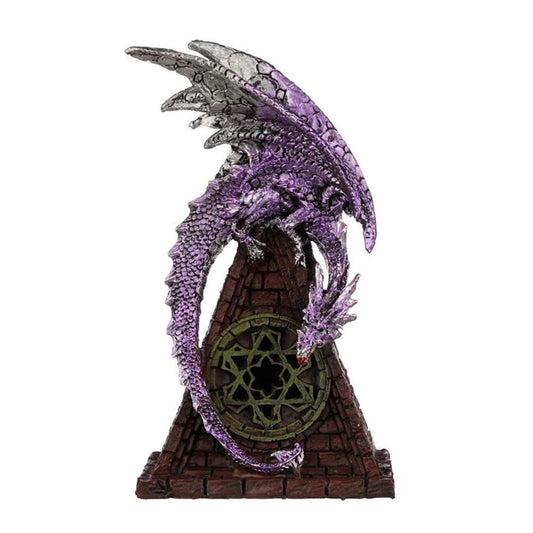 Dark Legends Dragon Stained Glass Window LED Dragon - Purple