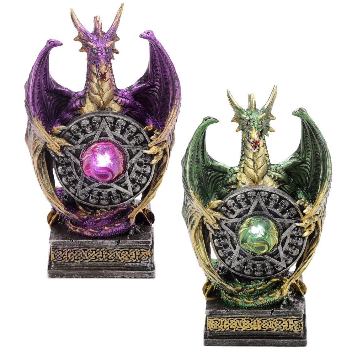 Dark Legends Mystical Vortex Pentangle Dragon with LED - Green