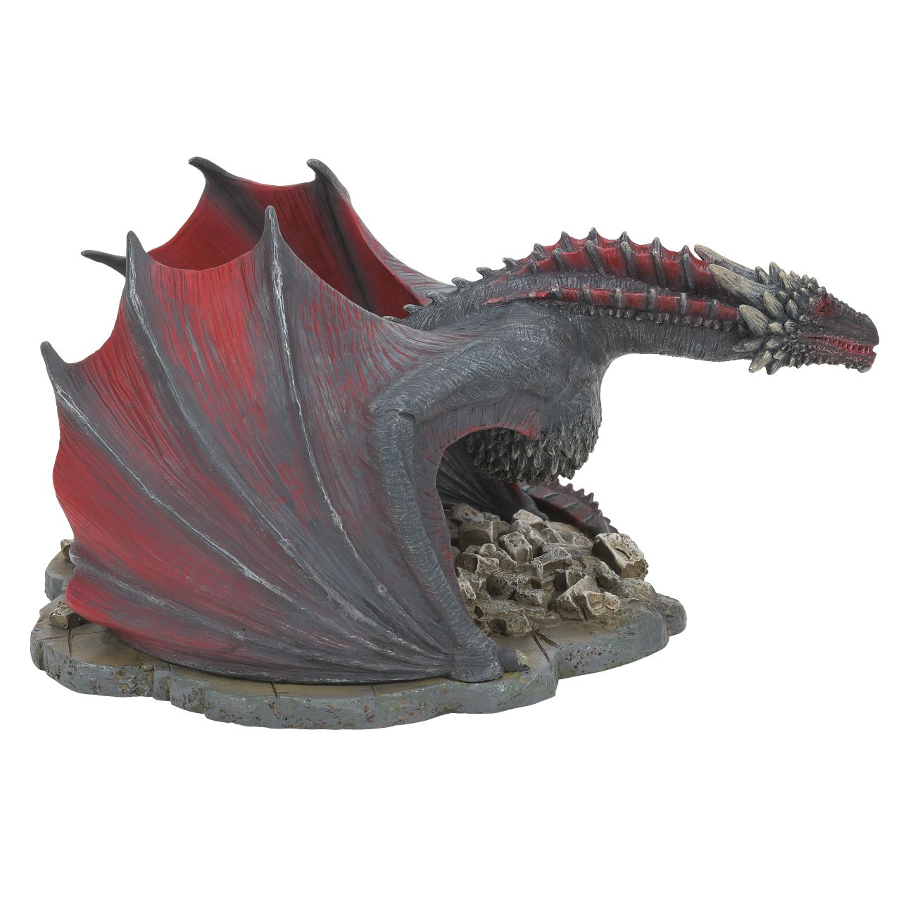 Department 56 Game of Thrones Drogon Figurine  This figurine is of Drogon, the largest and fiercest of the three in Game of Thrones. Hand crafted from high quality cast stone, hand painted. Crafted with the TV realness of Game of Thrones TV series. Packaged in a branded gift box, this is a decoration not a toy.