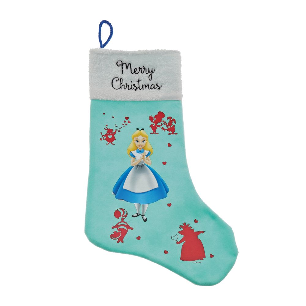 Disney Alice in Wonderland Christmas Stocking  Spread the joy of Christmas with this delightful and fun range of sacks and stocking. This unique Christmas gift can be enjoyed year after year and will warm the hearts of adults and children alike. perfect gift or self purchase for a Disney Fan at Christmas.