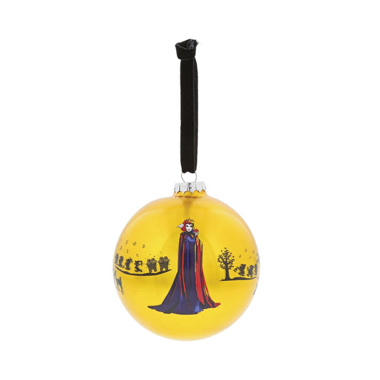Disney Collection Evil Queen Christmas Bauble Pick Your Poison  One bite and all your dreams will come true. The Evil Queen is ready to be the fairest in the land in this wickedly villainous glass bauble. This fabulous Snow White and the Seven Dwarfs keepsake would make a lovely unique gift for a friend, or a self-purchase to brighten up the home. 