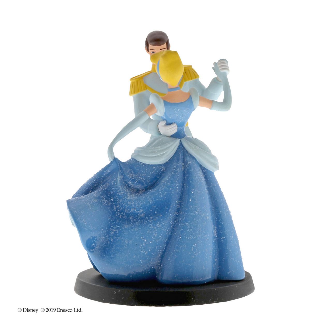 Disney Cinderella Wedding Cake Topper  Place this enchanted Cinderella and Prince Charming figurine on top of your wedding cake using the plastic dish provided for a perfect representation of your happy ever after. The figurine is made from cast stone. 