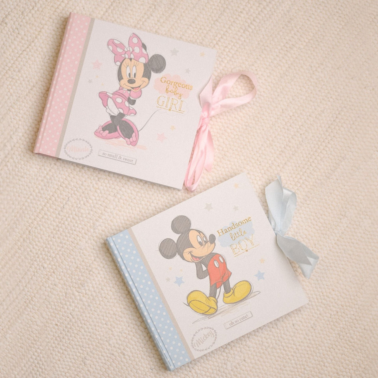 Disney Magical Beginnings Photo Album 4" x 6" Minnie Mouse  Add a touch of magic to your every day with this Magical Beginnings Photo Album.  As part of our range of classic Disney illustration giftware, this photo album displays a beautiful depiction of the classic Disney character, Minnie Mouse, 'Gorgeous Baby Girl' gold glitter lettering and space for fifty 4" x 6" photos.