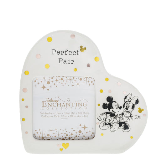 Mickey and Minnie Mouse Photo Frame  Mickey and Minnie are featured in this magical photo frame which holds a 4 x 4 inch photo, to show off your greatest love story. Packed in a Disney branded window gift box.